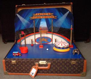 Fausts famous Flea Circus packs into a Louis Vuitton suitcase