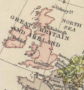 Old Map of the United Kingdom